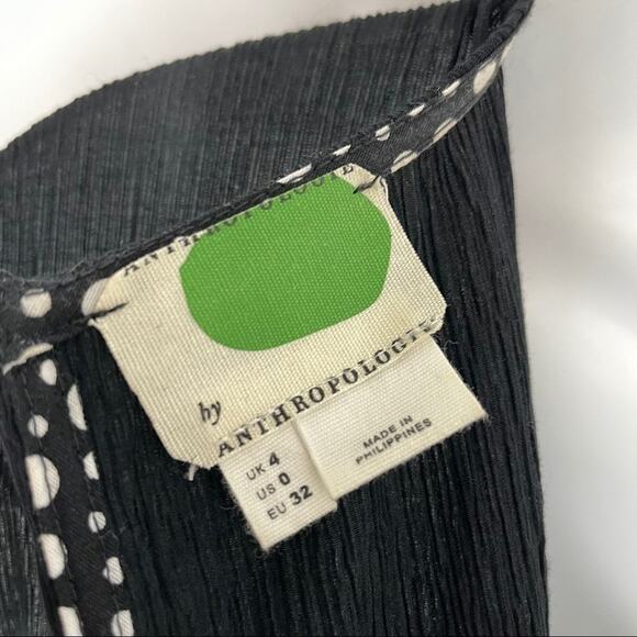 ANTHROPOLOGIE Cropped Wide Leg Jumpsuit Womens Size 0 Black Abbey Crepe Belted - Picture 8 of 10